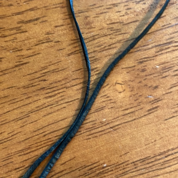 Beautiful boho style necklace with chunky blue stone cross on a leather cord. - Picture 8 of 16